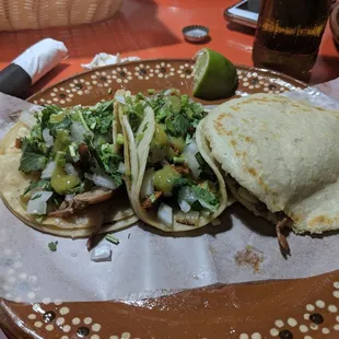 1 carnitas taco 1 Al pastor taco 1 carnitas gordita