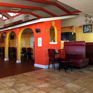 the inside of a restaurant