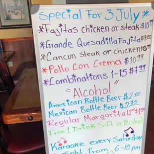 July 3rd Specials 2018
