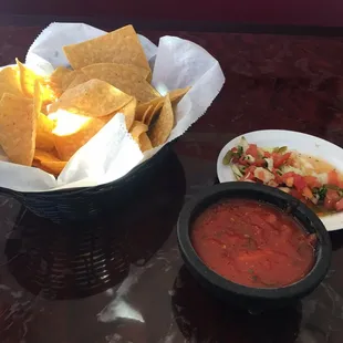 Chips salsa and pico de gallo