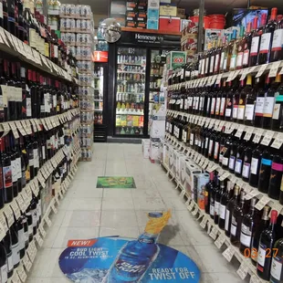 a liquor store aisle