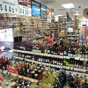 a variety of liquors