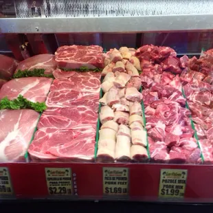 Meat department pork selection