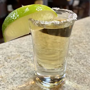 a margarita in a shot glass