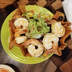 Shrimp taco salad