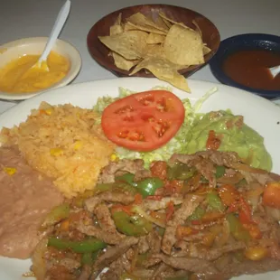 one of jimmys favorite specials (the beef fajita plate) AWESOME OR WHAT ?