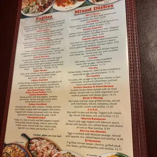 the menu