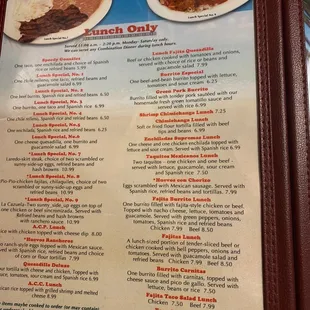 the menu