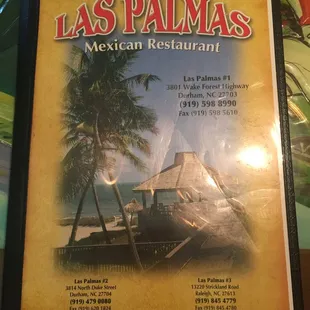 Menu cover