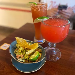 two drinks on a table