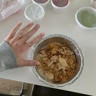 chicken &amp; rice (extremely small portions and WAY too expensive!!)