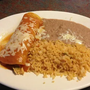 Chicken enchilada rice and beans!