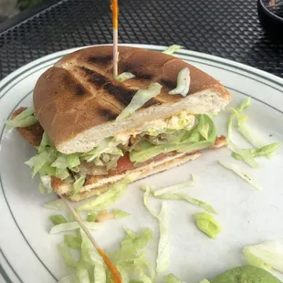 Chicken Milanese, sandwich with a yummy spicy aïoli, and almost a whole avocado!