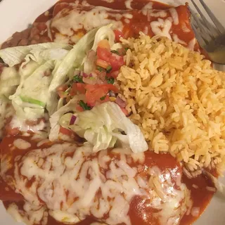 TWO DUNGENESS CRAB (CANGREJO) ENCHILADAS