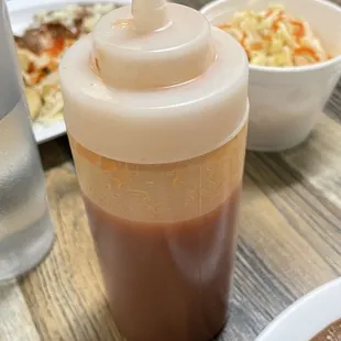 Complimentary salsa ... very mild, but really adds flavor to your pupusas.