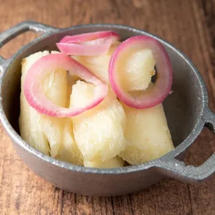 Yuca with Picked Red Onions