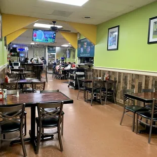 Inside. From the back of the restaurant near the restrooms looking toward the front.