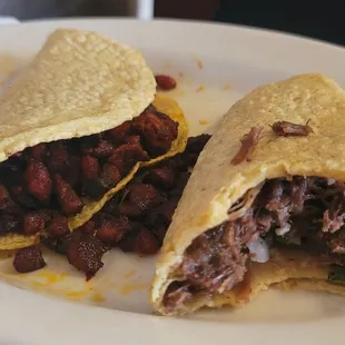 Barbacoa and Al Pastor tacos