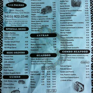 Menu. The Catfish is very good.