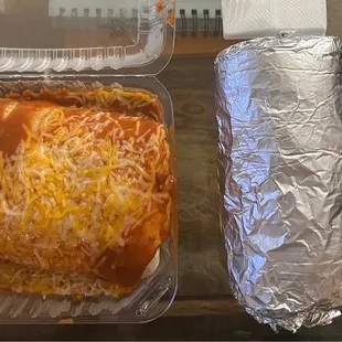 Super Shrimp burrito Wet $14.95 &amp; Super Steak burrito $13.95 (wrapped) ...COLOSSAL BURRITOS!