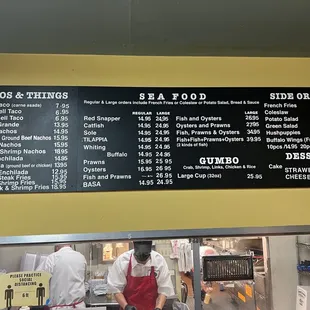 Menu as of 9/4/22