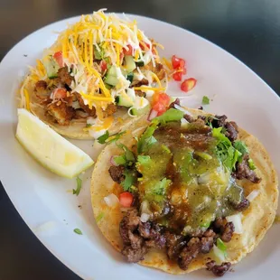 Fish taco and carne asada. $8.05. Not worth it
