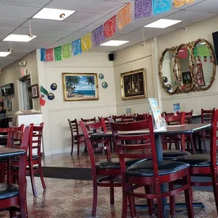 the inside of a mexican restaurant