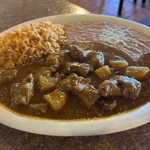 Chili Rojo with pork and potatoes?