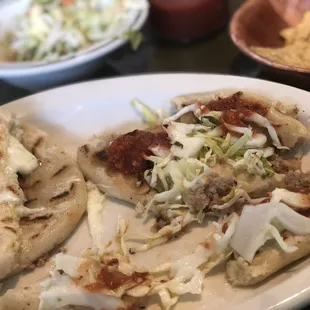 Pupusas, chicharro &amp; quesso. Pork / cheese