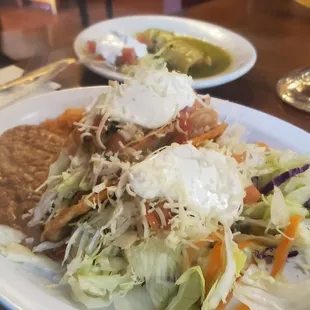 Crispy shredded chicken tacos, delicious!