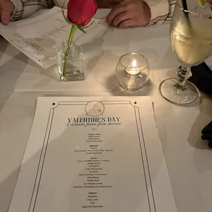 Valentine's Menu