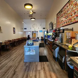 the inside of a restaurant