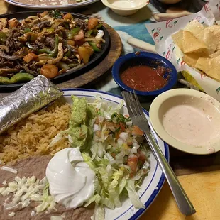 Mixed fajitas for two and set up.