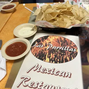 Complimentary chips, salsa, and queso!