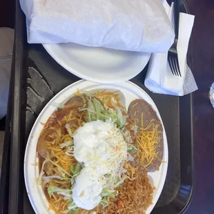 Chile relleno and enchilada plate