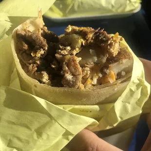 Carne asada breakfast burrito