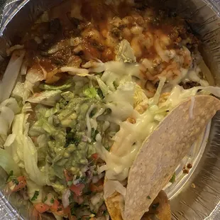 Part of my special dinner! Taco, chalupa, and chile relleño.