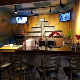 the bar area
