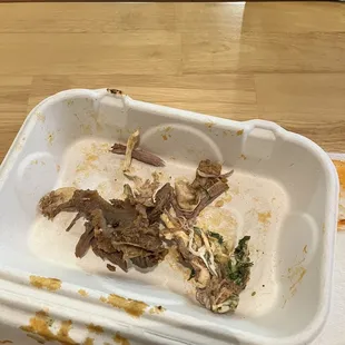 The pork nd steak found in one of my tacos.