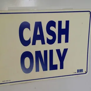 a cash only sign
