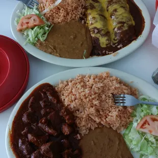 Asado de puerco and beef enchiladas. Yum!