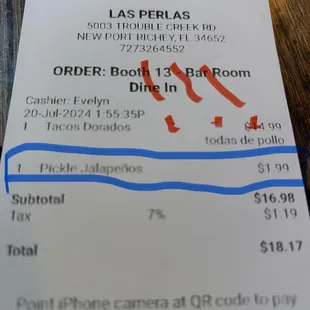 $1.99 for a side of pickled jalapeños