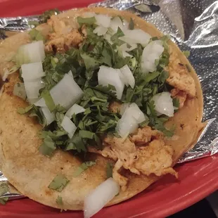 Grilled chicken street taco.