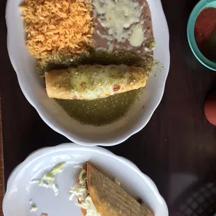 two plates of food on a table