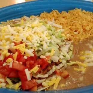 Chalupa, beans and rice.