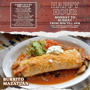 Burrito Mazatlán fish or shrimp