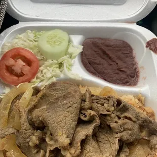 an open takeout container