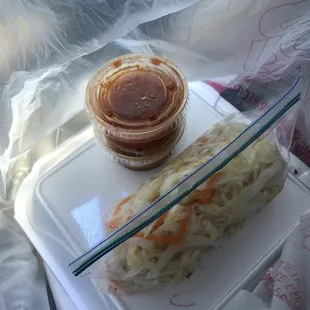 Salsa and cabbage salad to go