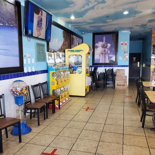 the inside of a restaurant