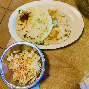 papusas - spinach &amp; cheese - herbs